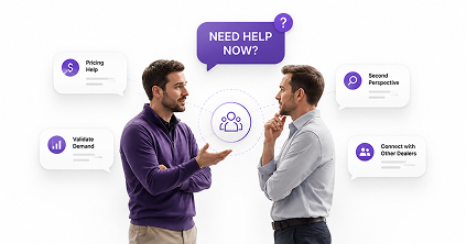 Two dealers discussing market challenges
